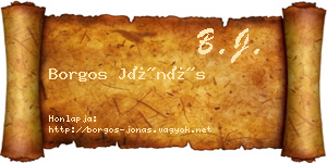 Borgos Jónás névjegykártya